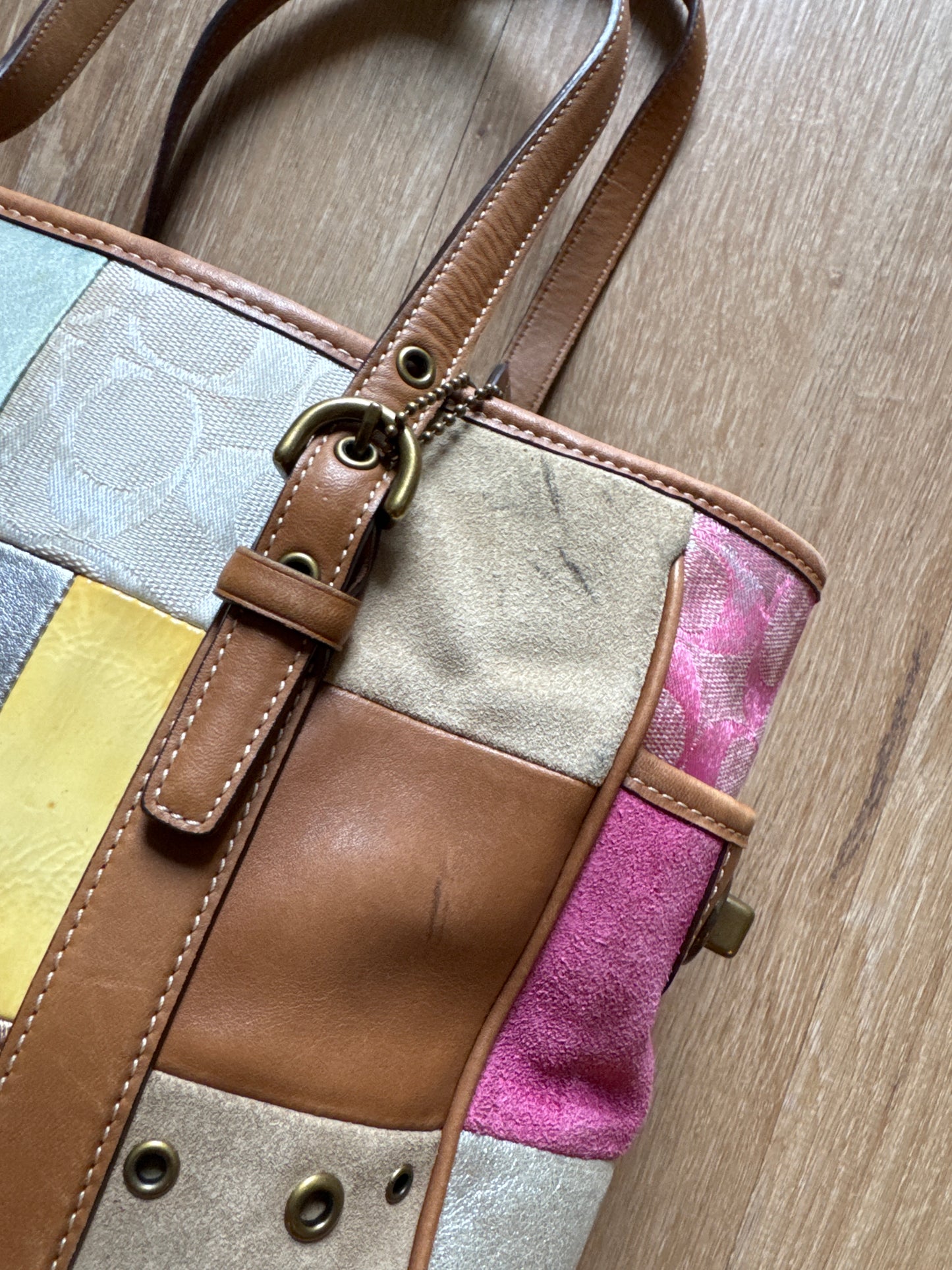 Coach Signature Sufflette Leather Handbag Tote Purse