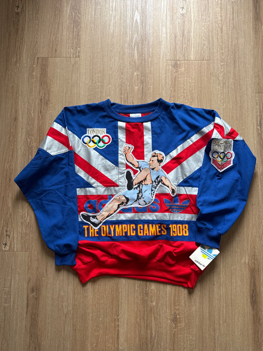 Vintage 80s Adidas Olympic Games London 1908 1948 Sweatshirt