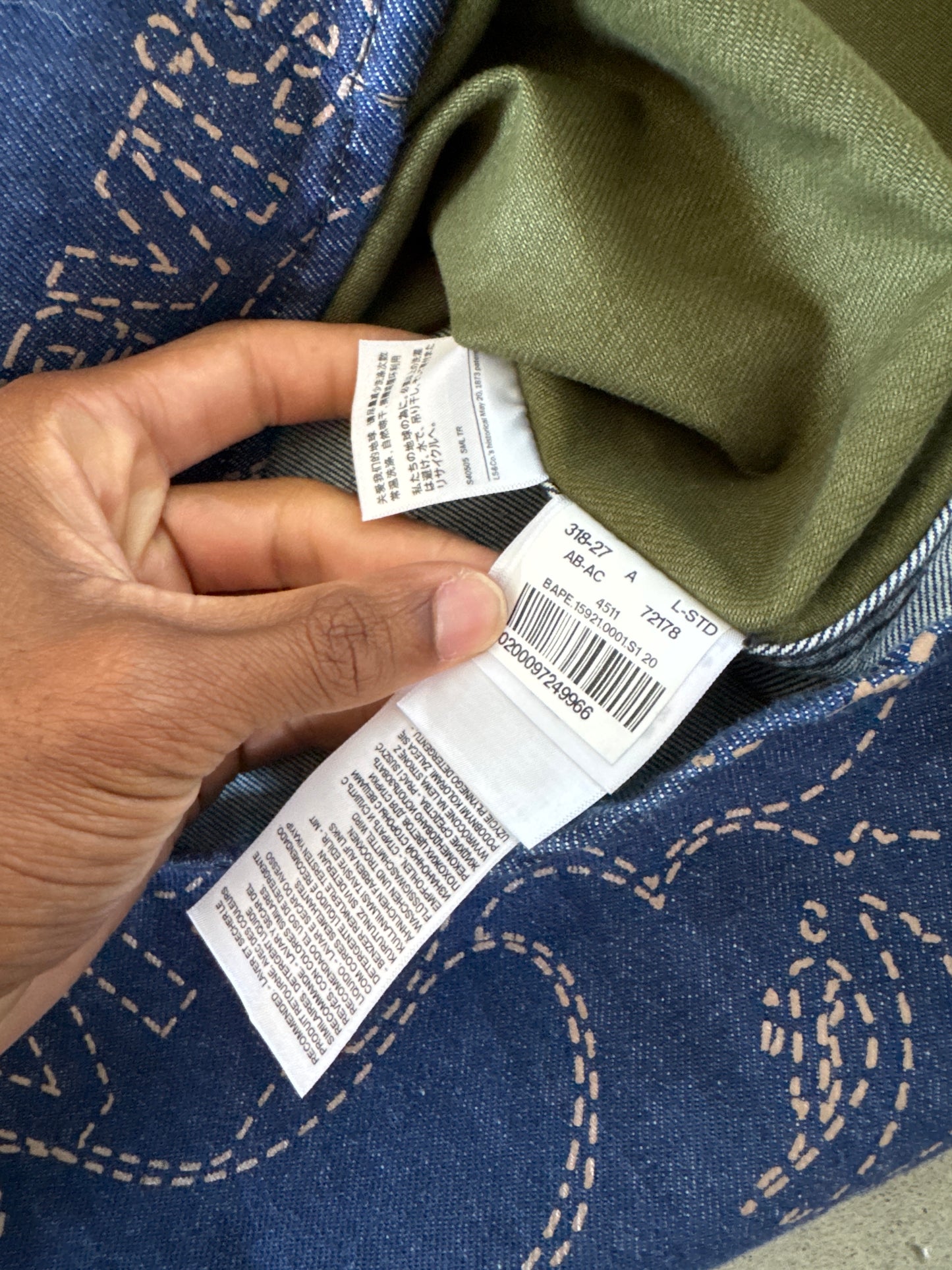 A Bathing Ape Bape x Levi’s Multicolor Camo Jacket