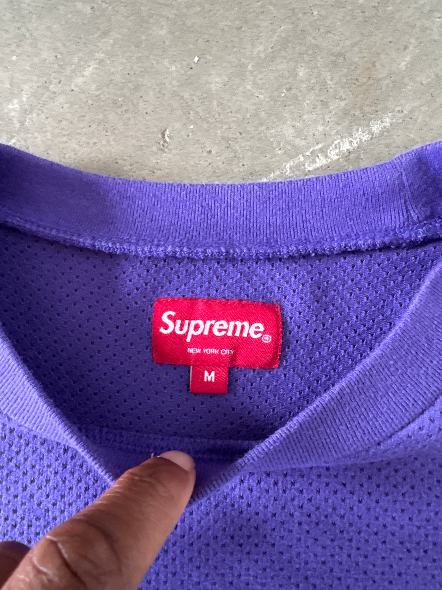 Supreme Cotton Mesh Gradient Logo S/S Purple Tee