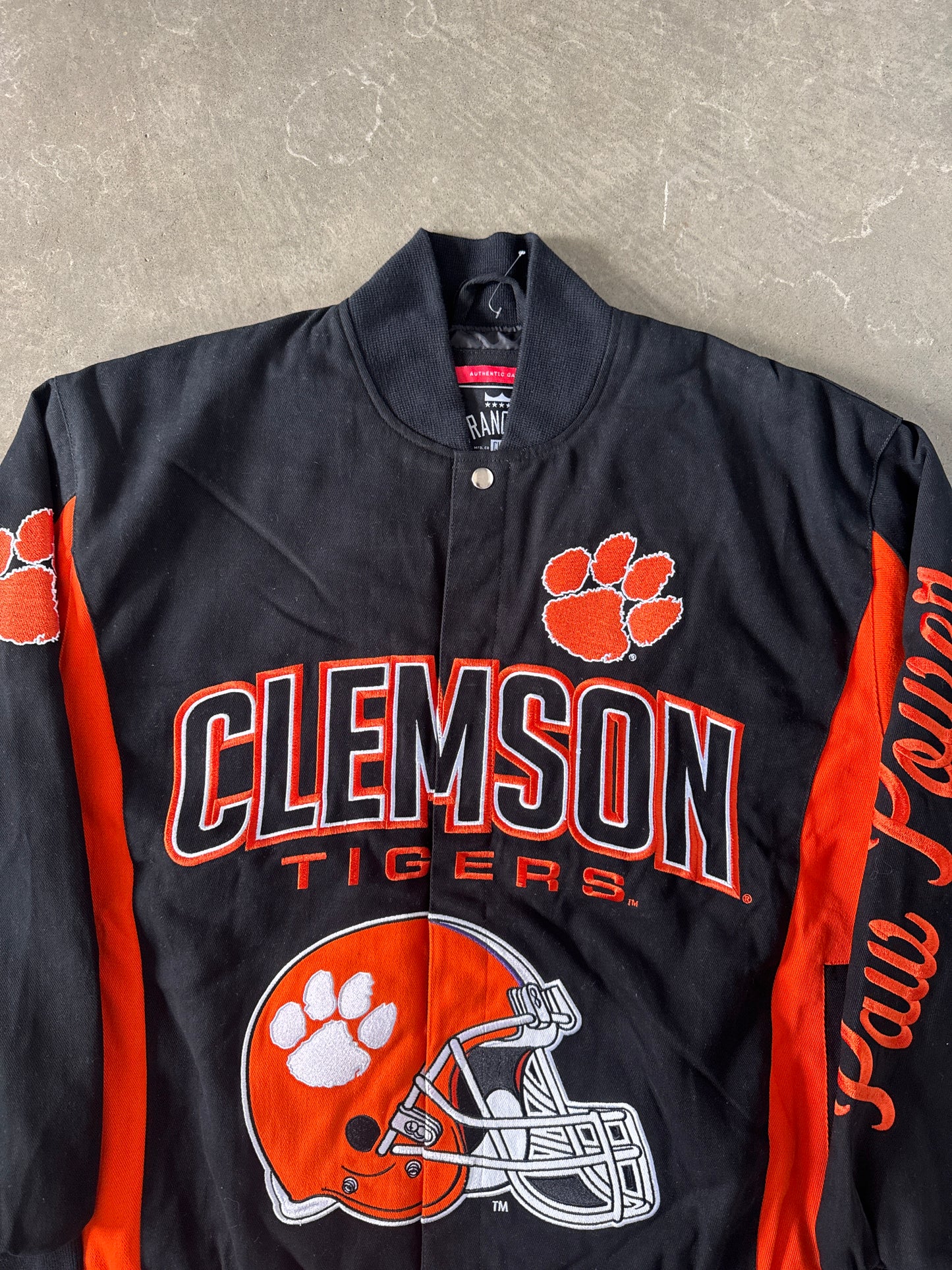Franchise Collegiate Sportswear University Of Clemson Tigers Embroidered Varsity Jacket