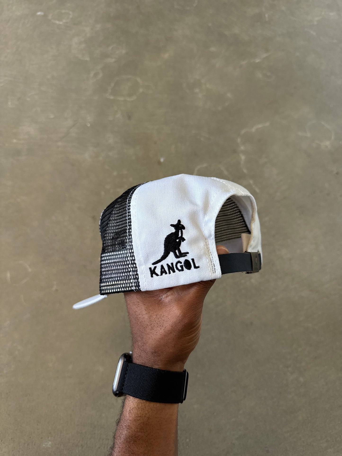 Vintage 90s Kangol Embroidered Logo Leather Strap Hat