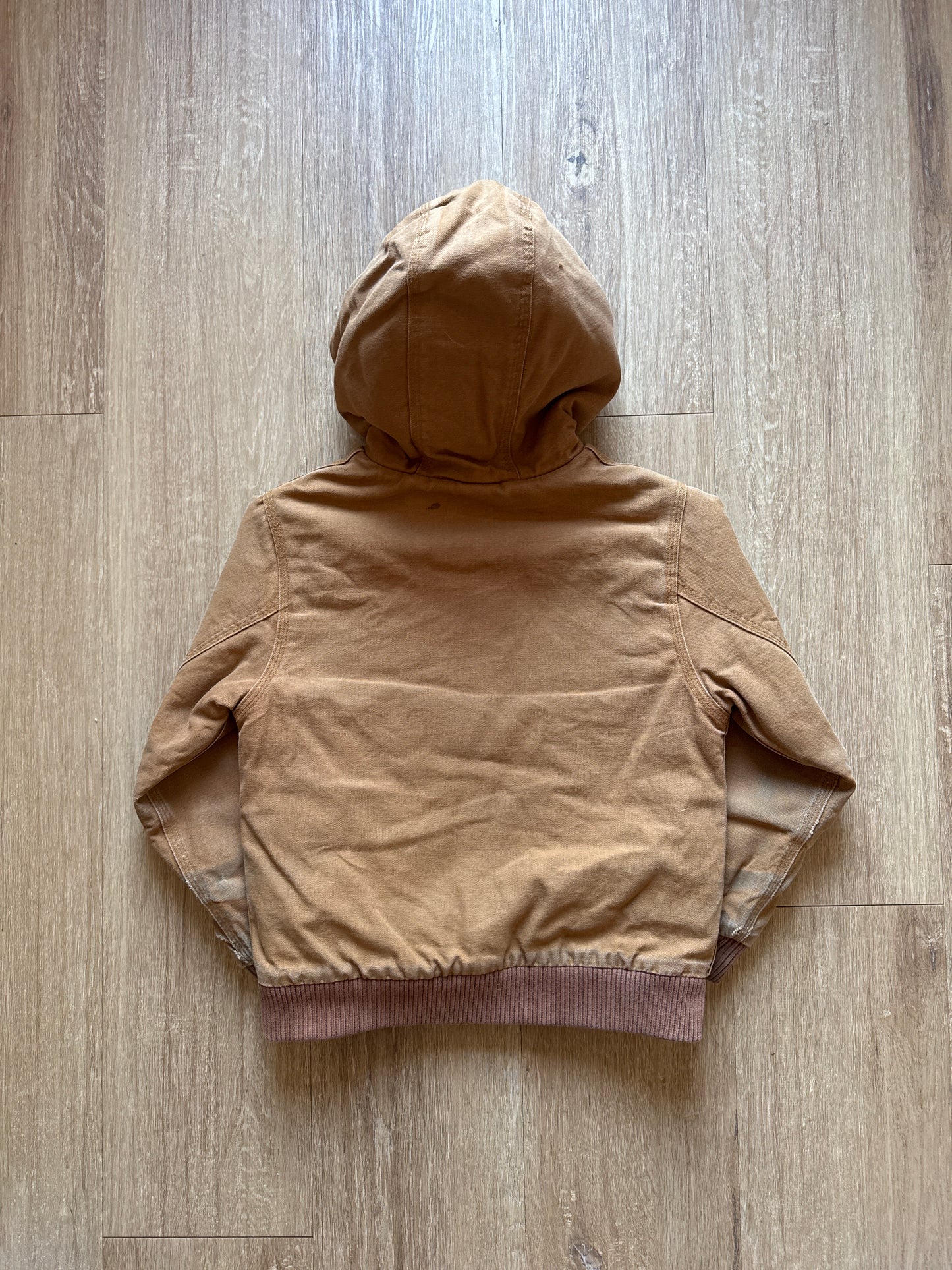 Vintage Youth Carhartt Tan Hooded Work Jacket