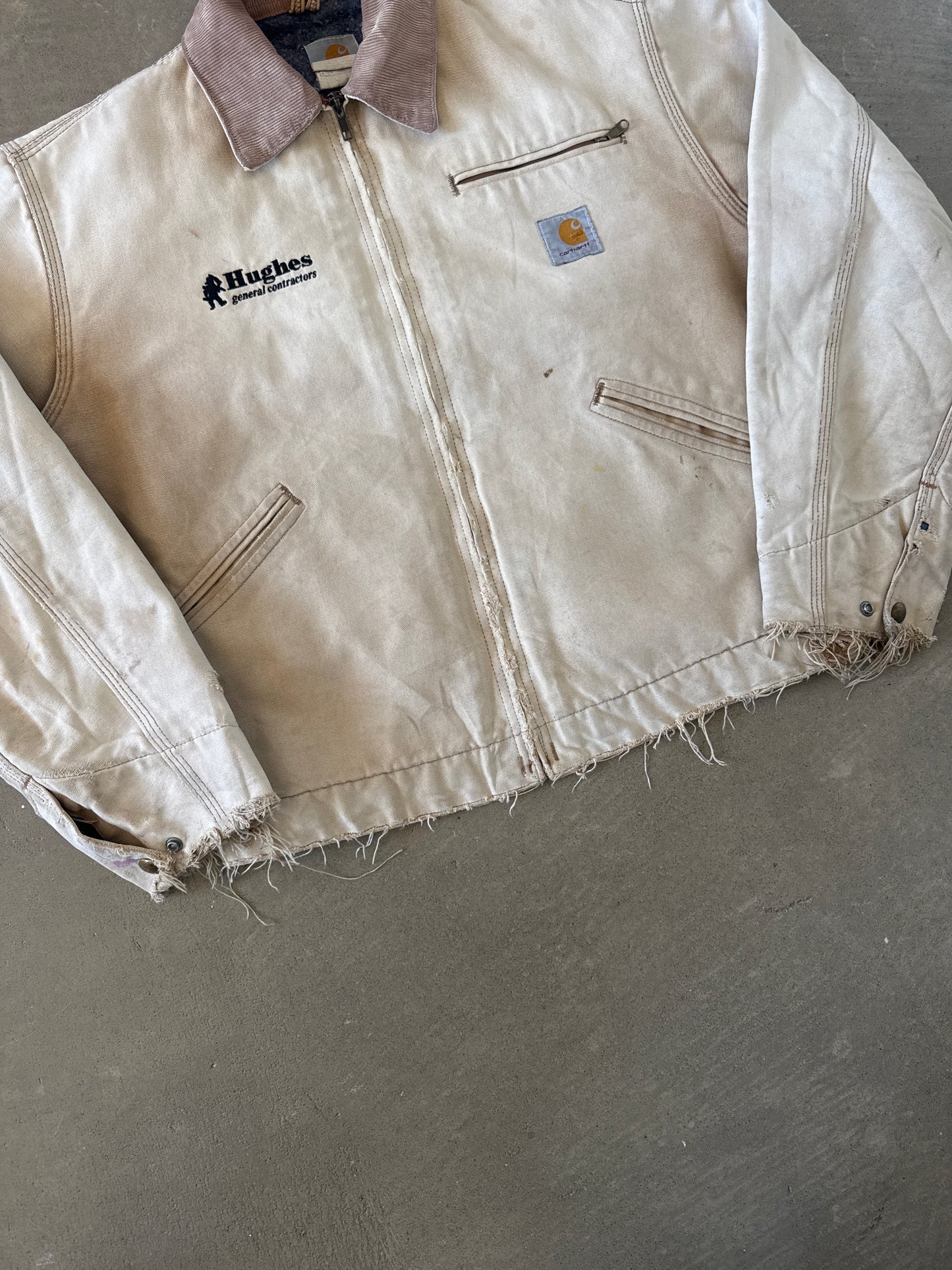 Vintage Carhartt Detroit Distressed Tan Sun Faded Jacket