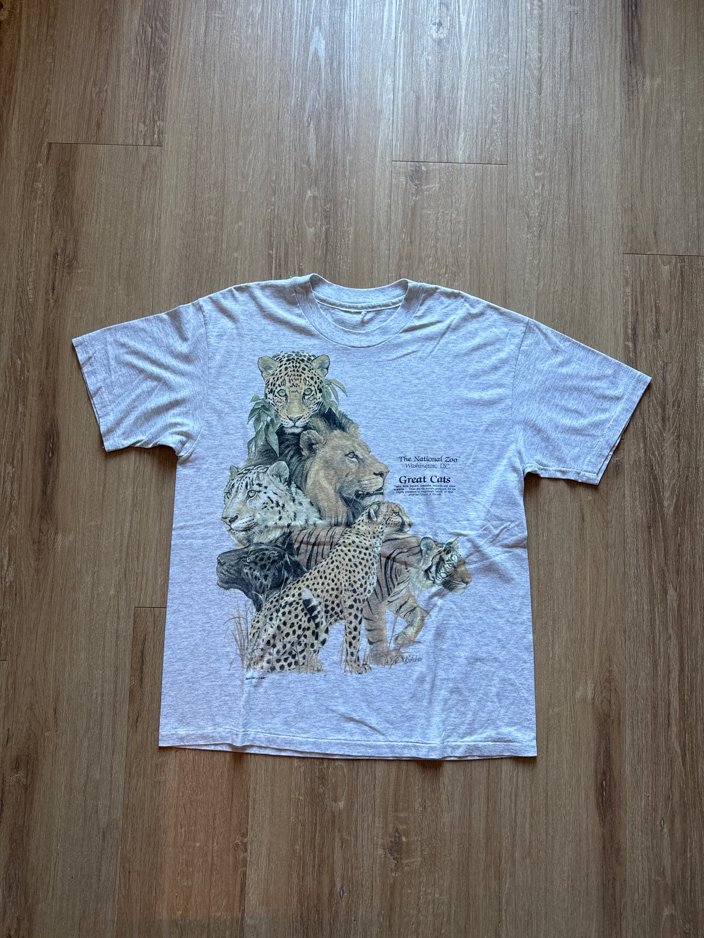 Vintage 90s The National Zoo Washington DC Great Cats Tee