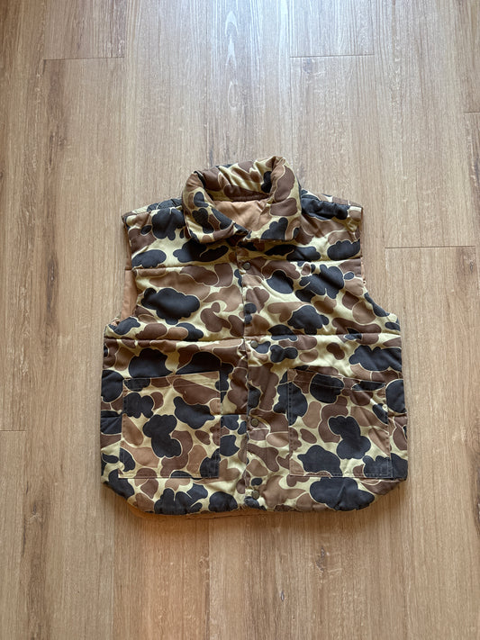 Vintage 80s Pro Advantage Duck Camo Reversible Puffer Vest