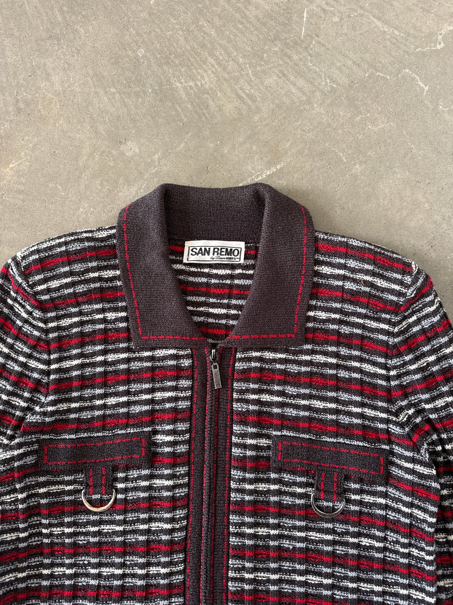 Vintage 80s Women’s San Remo Acrylic Knit Zip Up Jacket