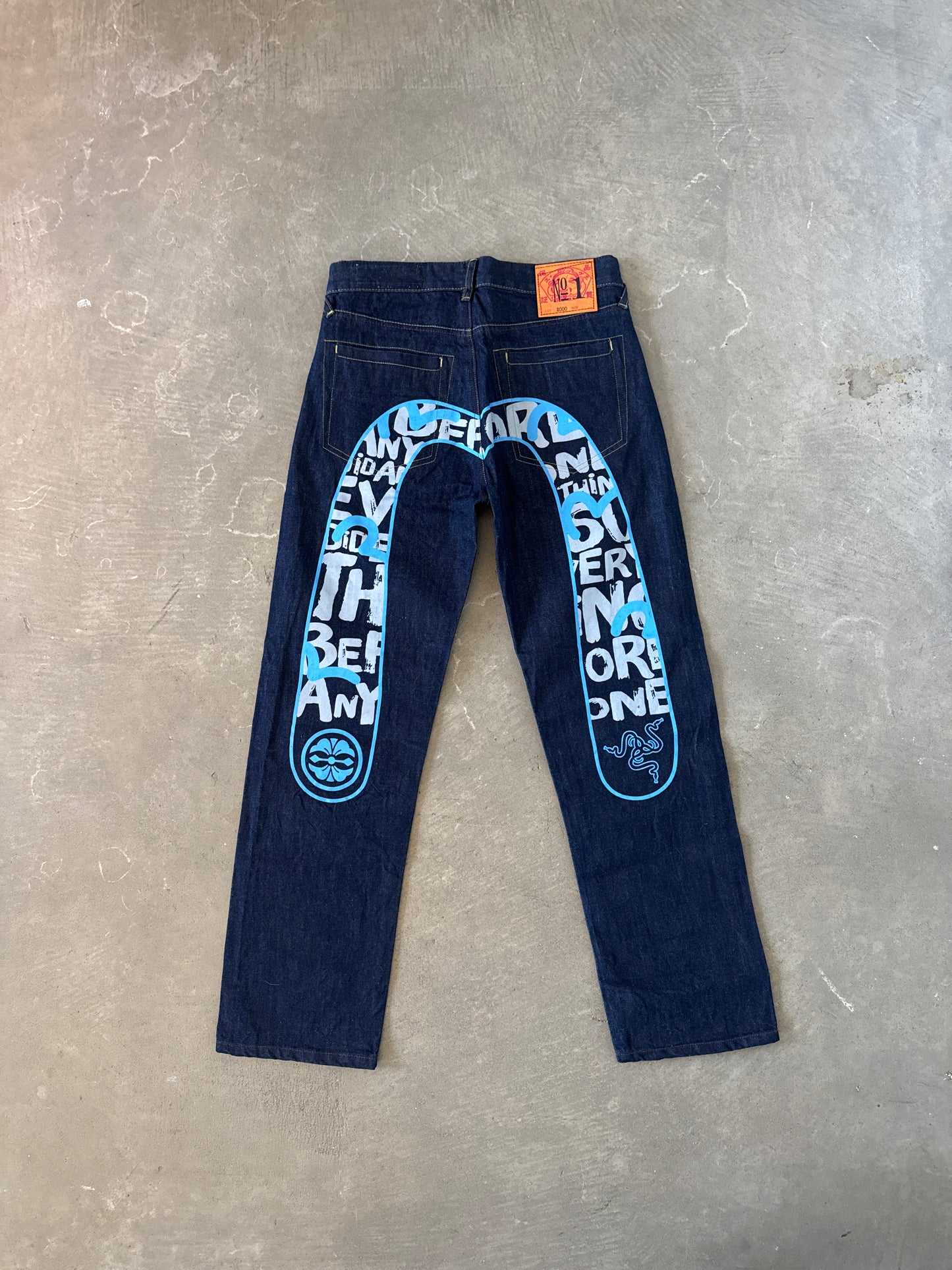 Evisu Embroidered Japanese Art Salvage Denim Jeans