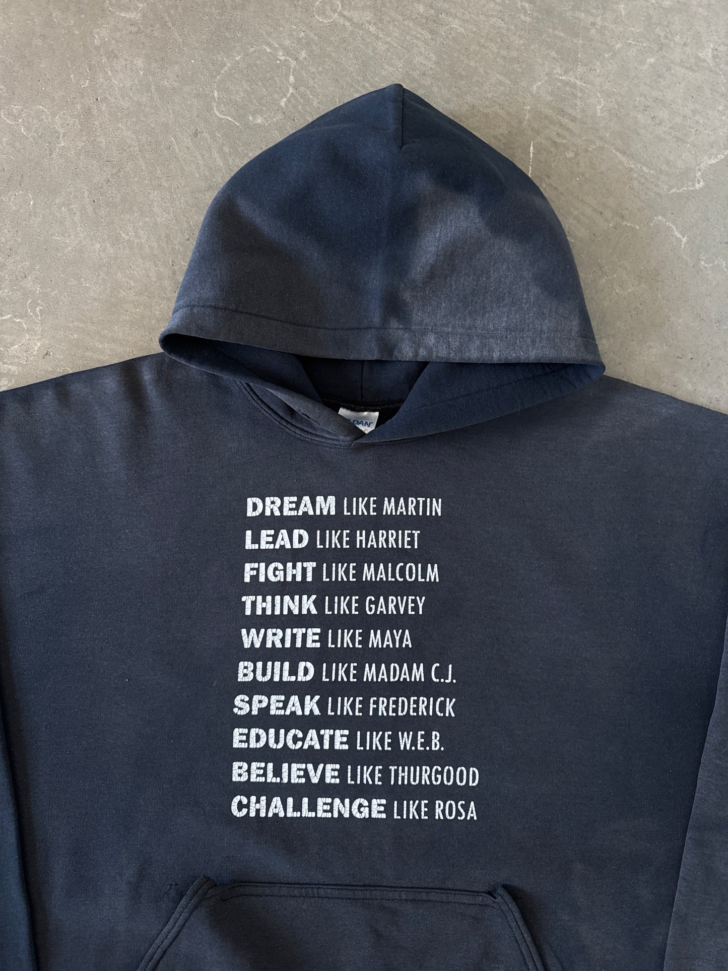Vintage Black History Quote Sun Faded Hoodie
