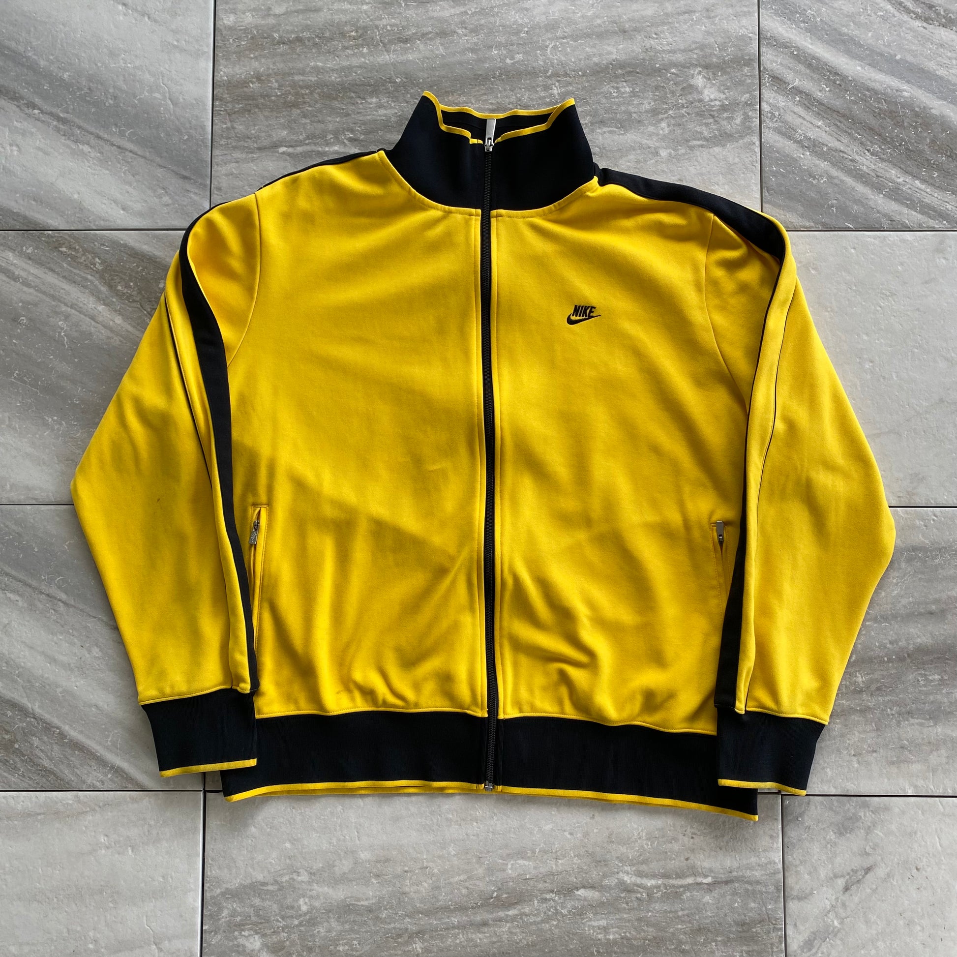 Nike Yellow Black Stripe Track Jacket 2XL